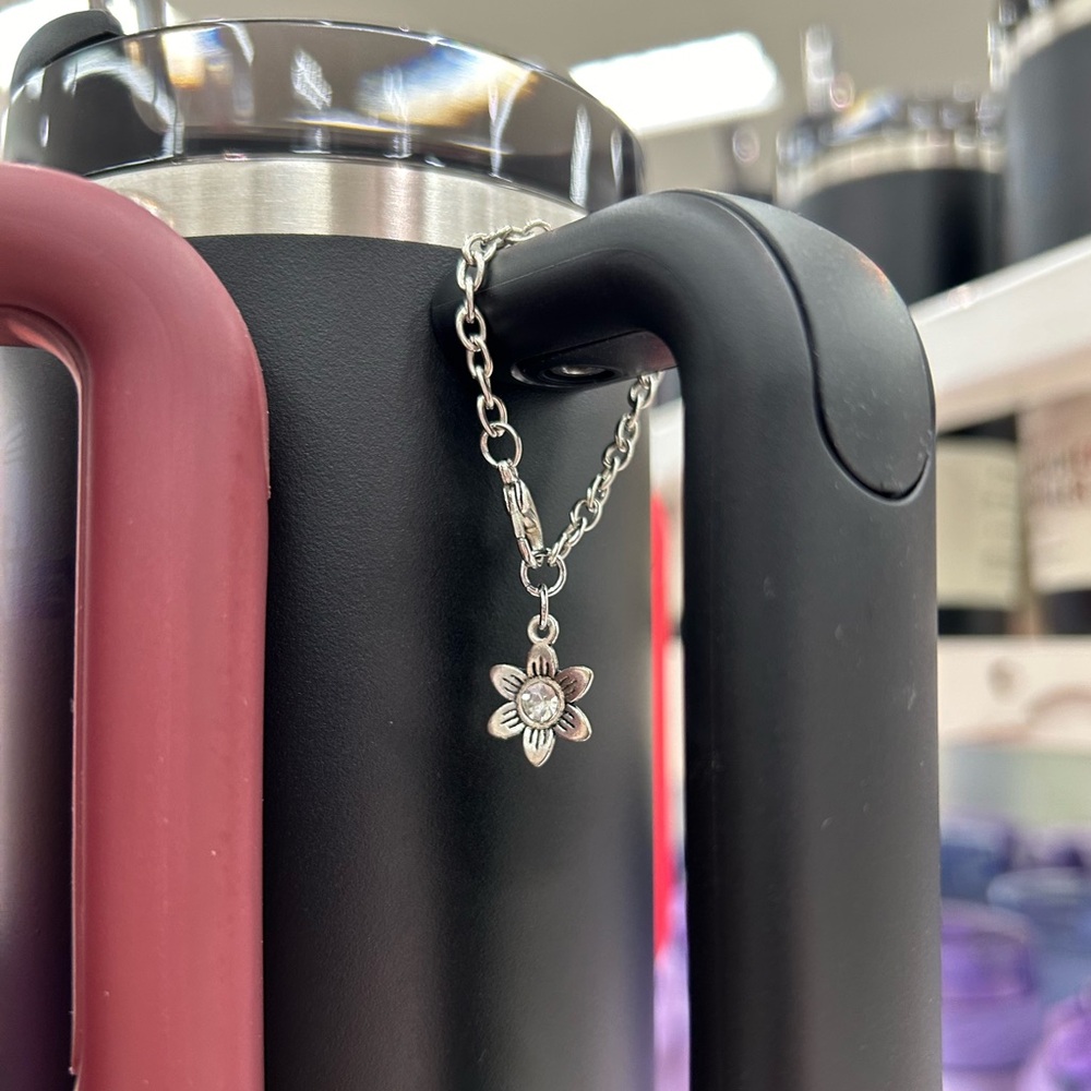 Silver Flower Stanley Cup / Tumbler Charm